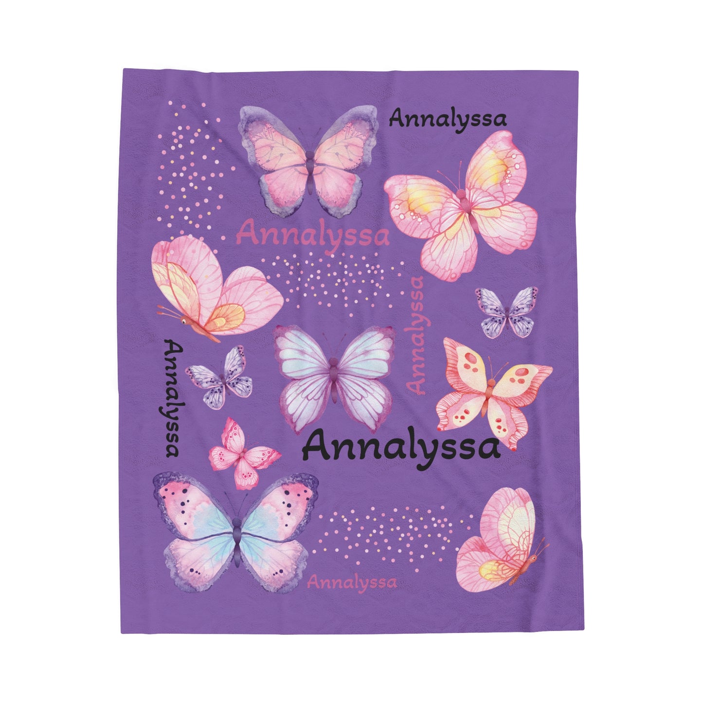 Personalized Butterfly Plush Blanket