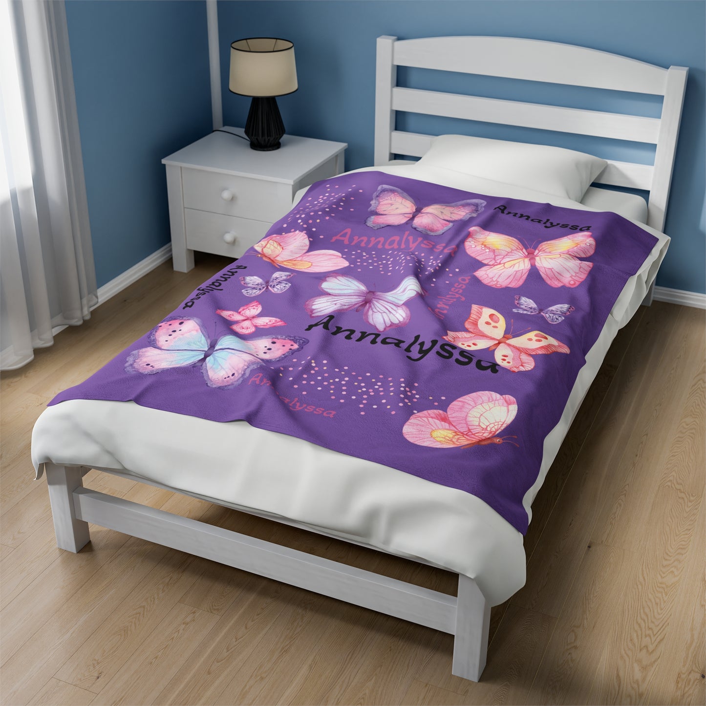 Personalized Butterfly Plush Blanket