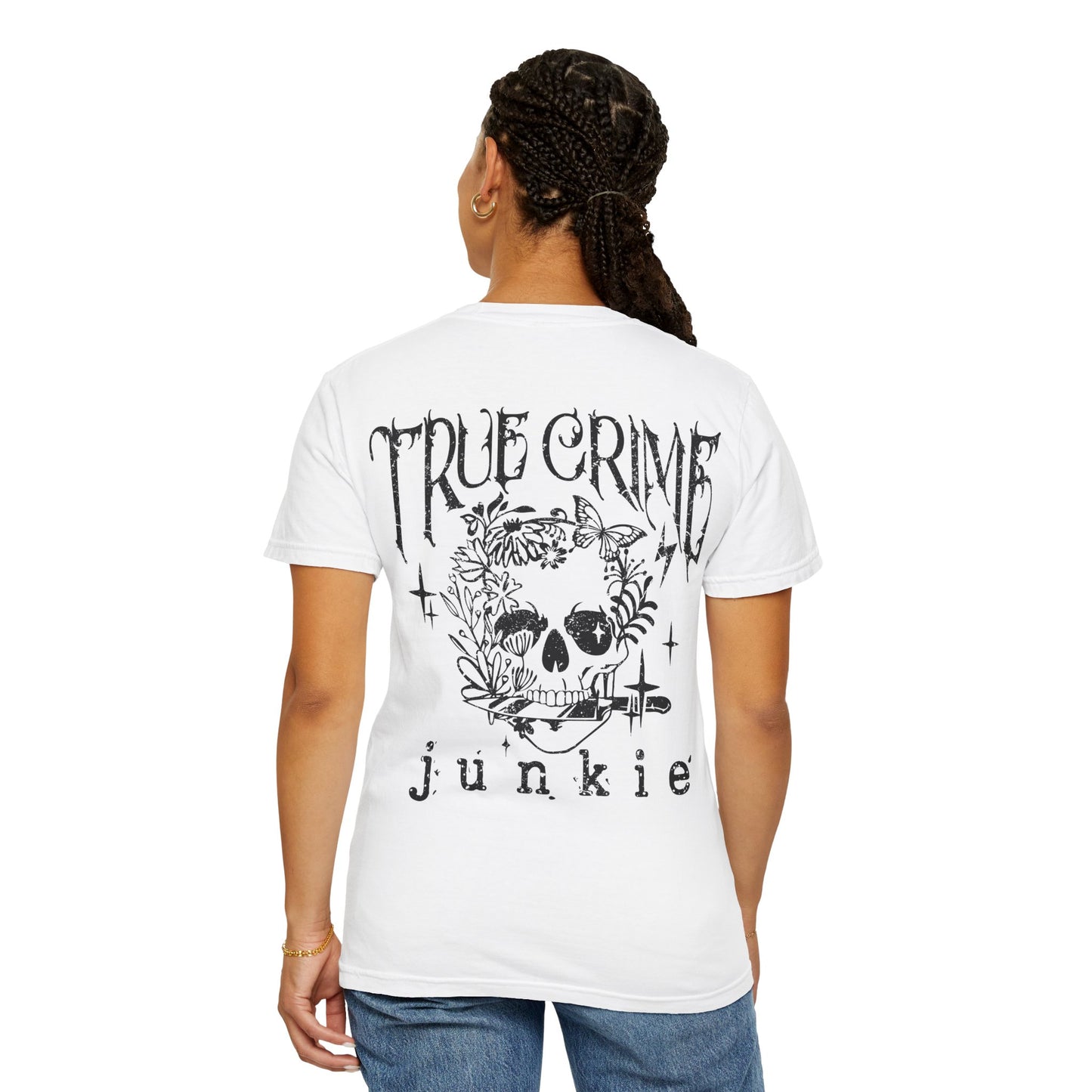 True Crime Junkie - Front Pocket & Back Design