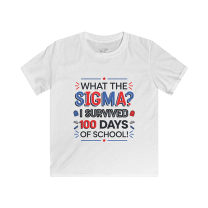 Kids 'What the Sigma? I Survived 100 Days of School!' Tee