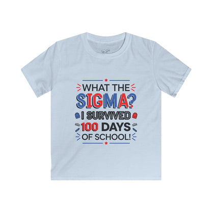 Kids 'What the Sigma? I Survived 100 Days of School!' Tee