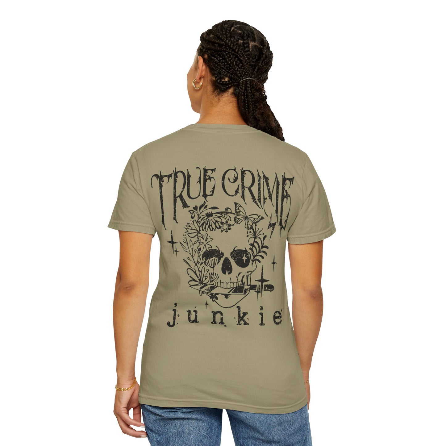 True Crime Junkie - Front Pocket & Back Design